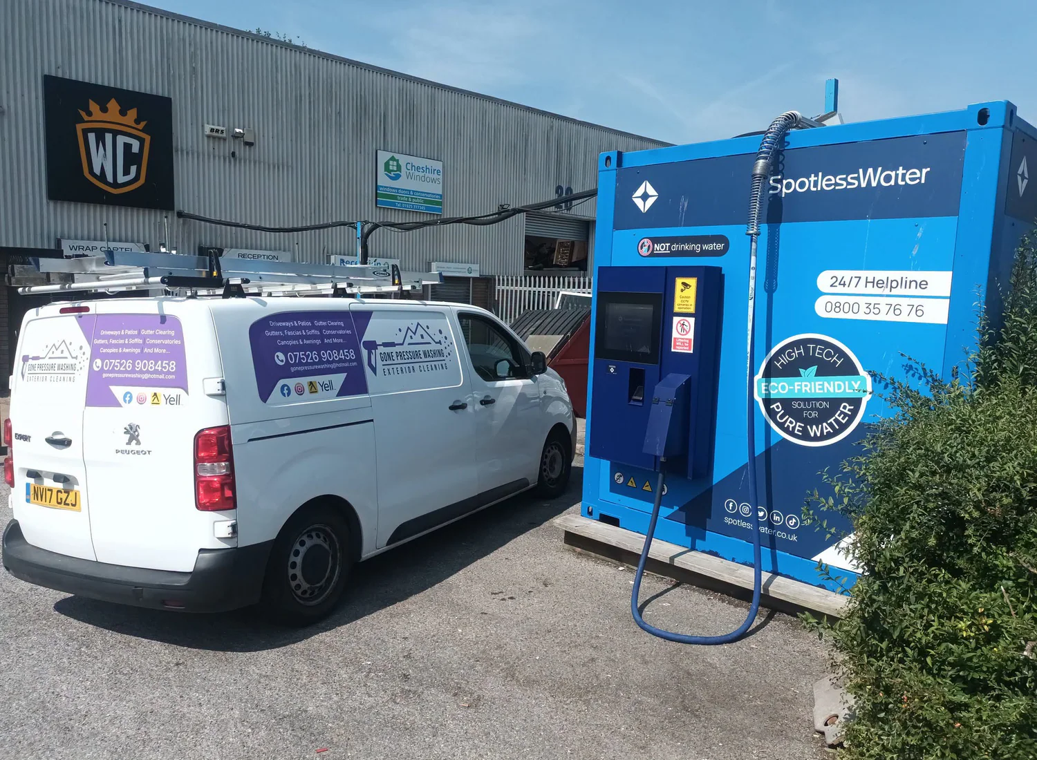 Gone Pressure Washing company van parked outside a customer property