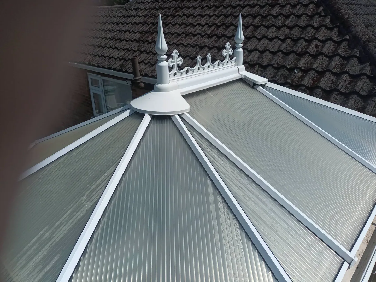 Clean conservatory roof after exterior cleaning