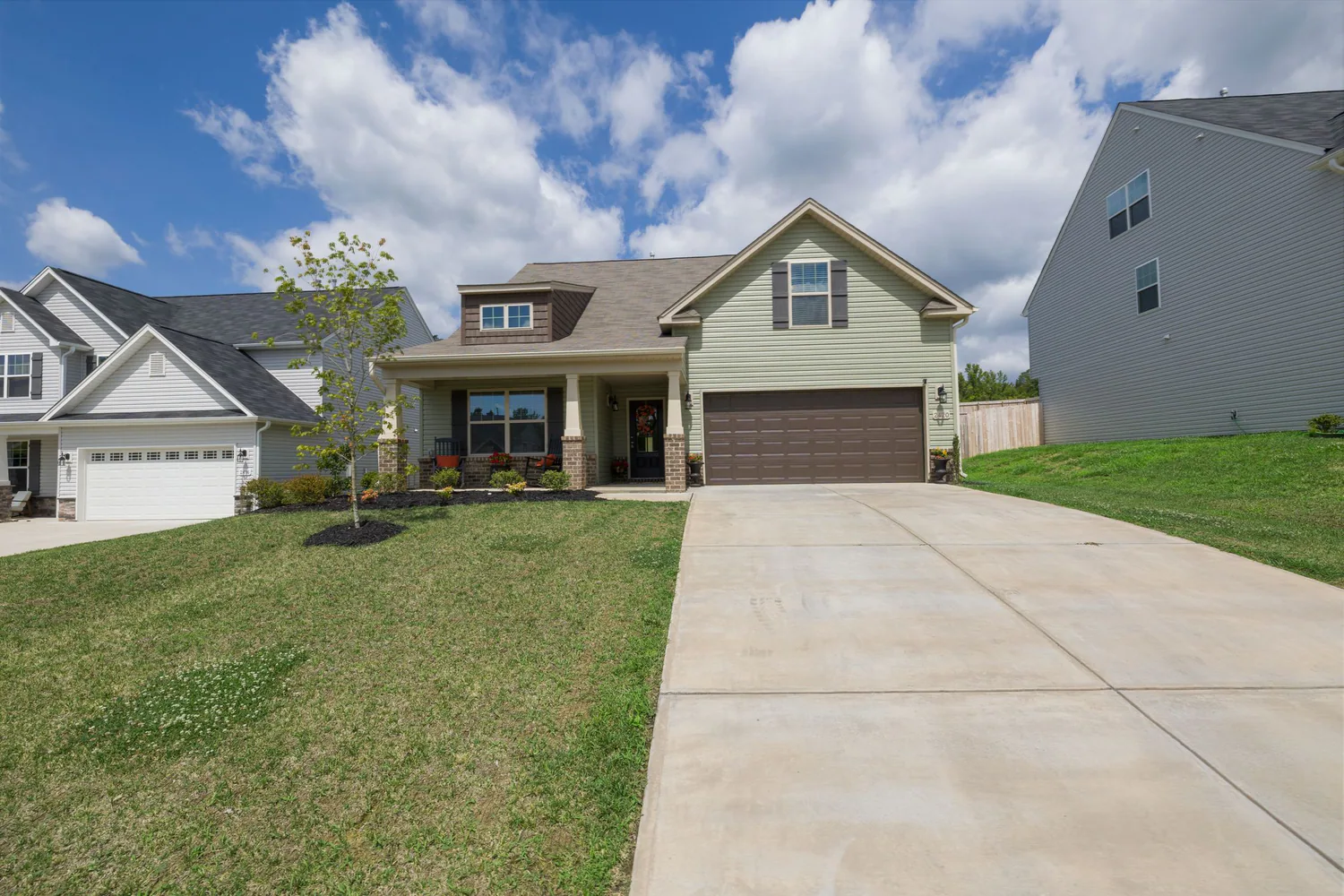 Clean modern family home with a wide driveway